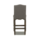 English Elm Odette 26.5" Farmhouse Upholstered Counter Height Bar Stool, Heathered Grey Linen