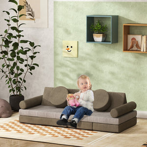 English Elm Qaba 12 Piece Modular Foam Toddler Play Sofa Set for Creative Playroom Fun W2225P249712