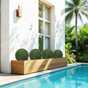 English Elm 18.5in Faux Boxwood Spheres Uv Resistant Outdoor Garden Entryway Topiary Set of 2 W2945P460785