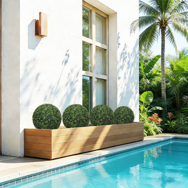 English Elm 18.5in Faux Boxwood Spheres Uv Resistant Outdoor Garden Entryway Topiary Set of 2 W2945P460785