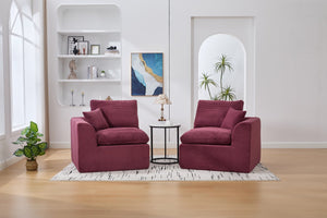 English Elm UNITED Cloud Couch Modular Sectional Sofa with Corduroy Cover, Ergonomic 2-Seater, No Assembly Needed WINE RED W1568P371121