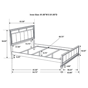 English Elm Randall Modern 4-Piece Queen Bedroom Set With Glamorous White Finish, Crystal Pulls & Ample Storage B062S01291-GIGA
