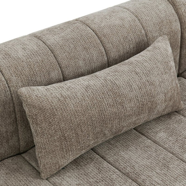 English Elm 145.5 Inch 4 Piece Modular Sectional Sofa Polyester Low Profile Living Room Couch Espresso N767P346281E