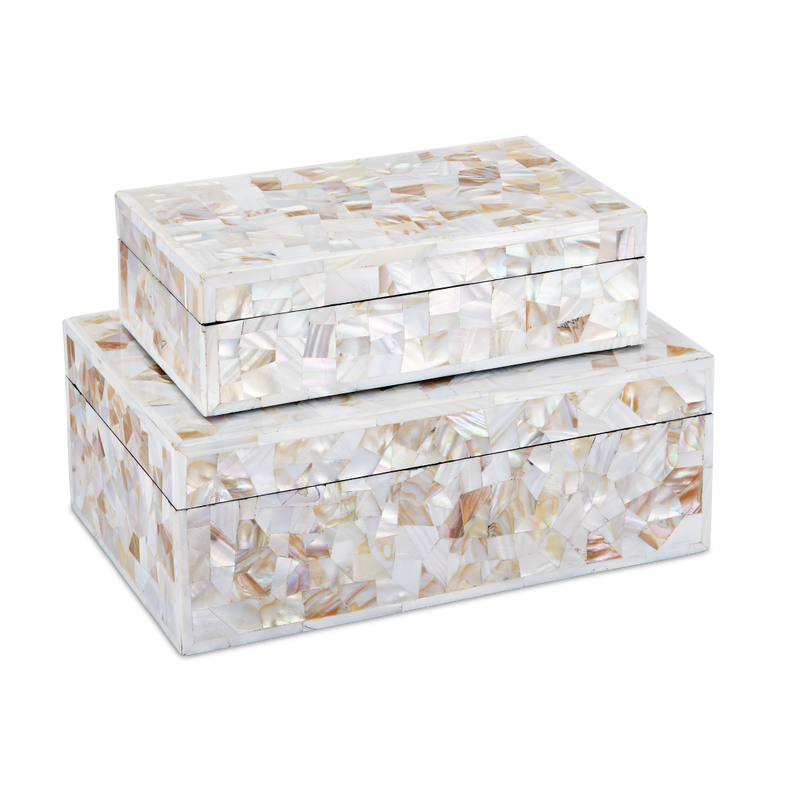 73145 by UMA - Black Mother of Pearl Geometric Floral Box with