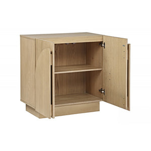 English Elm Mid-Century wooden sideboard buffet with arched doors and rounded edges, spacious storage, durable craftsmanship nurturing warmth Light Oak 33 L x 19 W x 29 H B011P367199