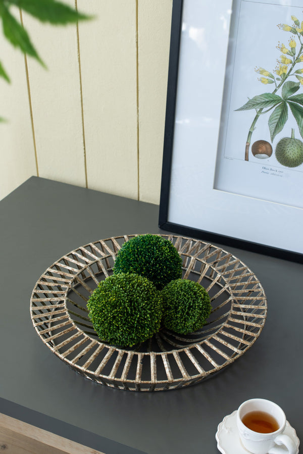 English Elm Set of 3 Jennings Metal Discs Decorative Wall Shields with Floral Medallion Center for Mantel Decor W2078P318076