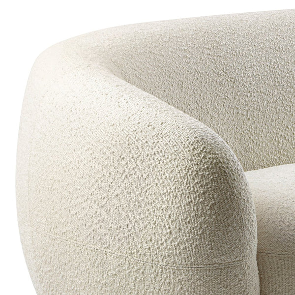 English Elm Sherri 89-inch Sofa with Curved Mid-Century Bouclé Upholstery, Durable Frame, Spacious Seating Cream B136P364318