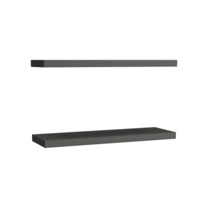 English Elm Floating Shelves - Modern Matt Gray Wall-Mounted Storage For Home Décor & Organization, 2 Shelves B097P250918