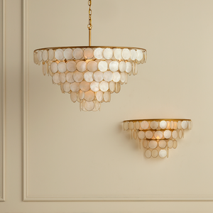 Bon Vivant Wall Sconce - Elegant Mid-Century Modern Design with Capiz Shells & Gold Finish Glamour