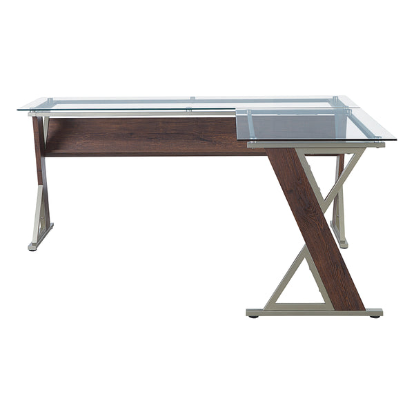 OSP Home Furnishings Zenos L-shape Desk Cherry