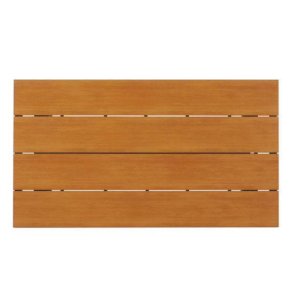 English Elm U_Style Modern Outdoor Dining Set with PE Rattan Chairs & Durable Plastic Wood Table, Sturdy Brown WY000438AAE