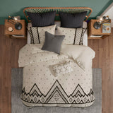 INK+IVY Marta Global Inspired 3 Piece Flax and Cotton Blended Duvet Cover Set II12-1111 Natural