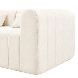 English Elm 145.5 Inch Four Piece Modular Sectional Sofa Beige Polyester Low Profile Living Room N767P346281B