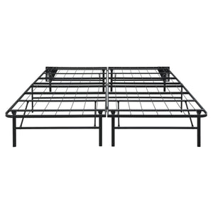 English Elm Black Metal Platform Bed Frame Queen High-Profile Foldable Design for Easy Assembly, Headboard Mountable Black 41 L x 39.25 W x 7 H B011P197728