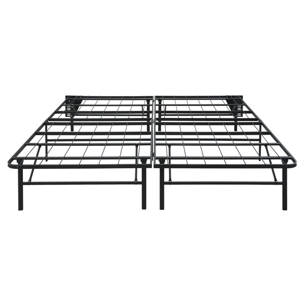 English Elm Black Metal Platform Bed Frame Queen High-Profile Foldable Design for Easy Assembly, Headboard Mountable Black 41 L x 39.25 W x 7 H B011P197728
