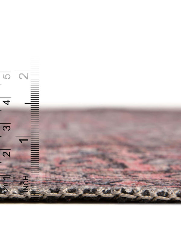 Unique Loom Mangata Mireille Machine Made Border Rug Beige and pink, Light Blue/Gray/Red/Black 2' 7" x 13' 1"