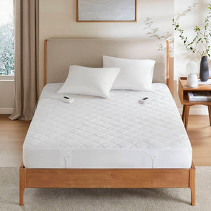 English Elm 1-piece Queen Heated Mattress Pad Dual Zone Quilted Warmth with Auto Shut Off B035P408318