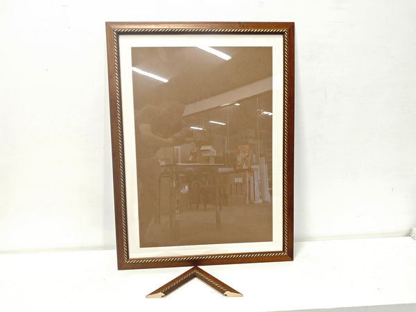 English Elm 24x32 Solid Wood Picture Frame with Replaceable Canvas, Organic Acrylic Glass, Elegant Wall Art Decor Brown T3976P383249
