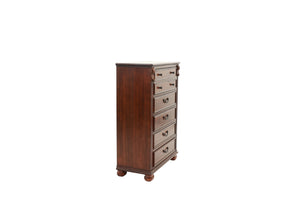 English Elm Dark Solid Wood 5-Drawer Chest with Lion Claw Carvings, Fluted Accents, 36x18x51in Storage Appeal B011P238669