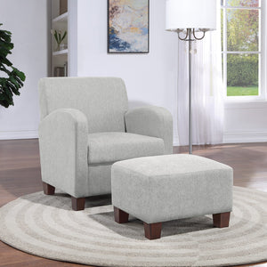 OSP Home Furnishings Aiden Chair & Ottoman Herringbone  Smoke