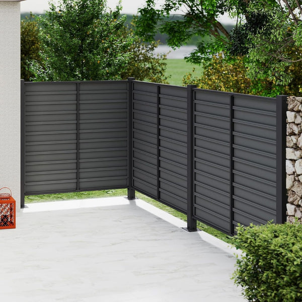 English Elm Outdoor Metal Privacy Screen Set Three Panel Lattice Fence for Patio Garden Yard W1859P399512