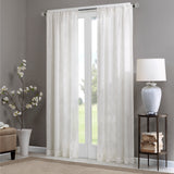 Madison Park Irina Transitional Diamond Sheer Window Curtain Panel MP40-2332 White