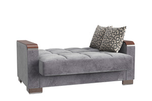 English Elm PrimeNest ZenAero X Upholstered Convertible Loveseat with Storage, Microfiber Comfort, Space-Saving Design Gray B030P281765