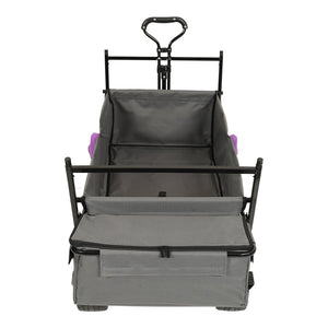 English Elm 480lbs Folding Utility Wagon with Canopy All-terrain Wheels Steel Frame Outdoor Hauler W2932P326773