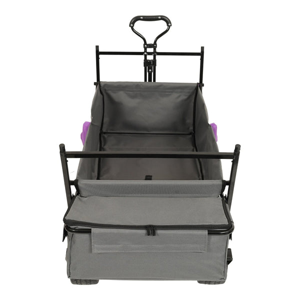 English Elm 480lbs Folding Utility Wagon with Canopy All-terrain Wheels Steel Frame Outdoor Hauler W2932P326773