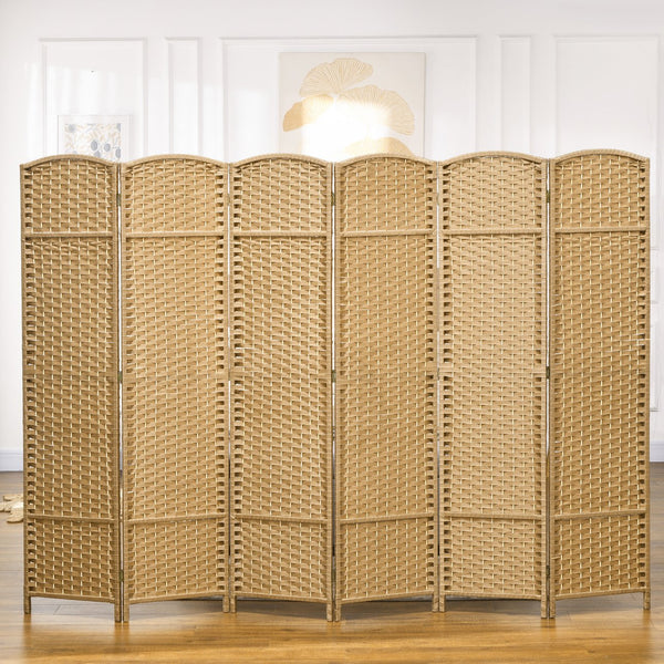 English Elm Homcom 6-Panel Folding Room Divider - Stylish Privacy Screen For Home Office & Bedroom Decor W2225P200677