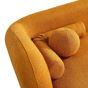 English Elm Donna Japandi Boucle Upholstered Sofa with Textured Fabric for Modern Living Rooms Dark Yellow,Rustic B183P231854