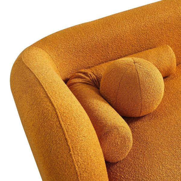 English Elm Donna Japandi Boucle Upholstered Sofa with Textured Fabric for Modern Living Rooms Dark Yellow,Rustic B183P231854
