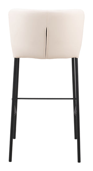 Linz Barstool - Set of 2 Cream 109782 Zuo Modern