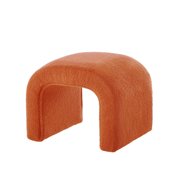 English Elm Set U-Shaped Modern Teddy Ottoman Bench Set of 3 — Versatile Entryway, Bedroom & Living Room Seating Orange W2186P282497