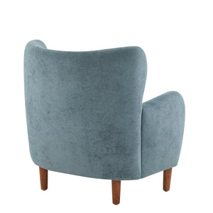 English Elm Christopher Knight Home® - Parmelee Upholstered Wingback Club chair in Velvet with Solid Wood Legs, Mid-Century Comfort Design Aqua Blue 30.85 L x 30 W x 27 H N776P265764S