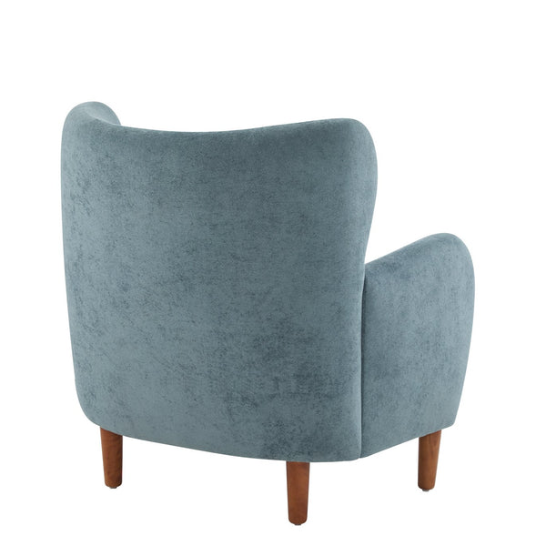 English Elm Christopher Knight Home® - Parmelee Upholstered Wingback Club chair in Velvet with Solid Wood Legs, Mid-Century Comfort Design Aqua Blue 30.85 L x 30 W x 27 H N776P265764S