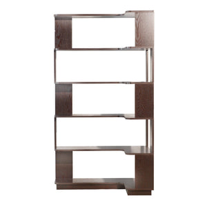 English Elm 90cm L-shaped Corner Bookcase Five Tier Mdf Open Shelving Unit for Any Room W2899P444160