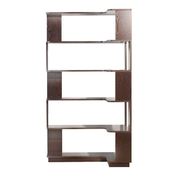 English Elm 90cm L-shaped Corner Bookcase Five Tier Mdf Open Shelving Unit for Any Room W2899P444160