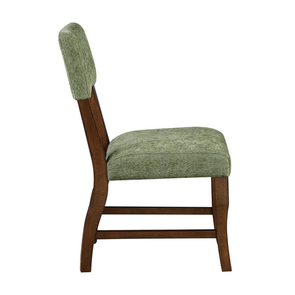 English Elm Contemporary High Back Chenille Dining Chairs Solid Wood Frame Upholstered Set Brown,Olive B011P439066
