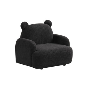 English Elm Sherpa Bear-Shaped Kids Armchair with Plush Sherpa Upholstery and Embellished Ears for Cozy Playtime Black B016P404101