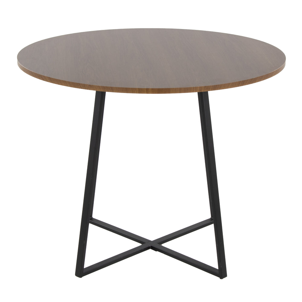 English Elm Cosmo Canary Dining Table: Elegant Black Metal & Walnut Wood Design For Modern Spaces, Seats 4 B202S01118