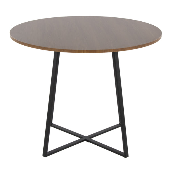 English Elm Cosmo Canary Dining Table: Elegant Black Metal & Walnut Wood Design For Modern Spaces, Seats 4 B202S01118