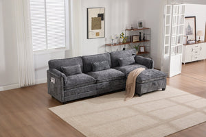 English Elm United Oversized 112" Modular Sectional Sofa - Cloud Couch With Storage Ottoman & Usb Charging Ports W1568S00189-GIGA