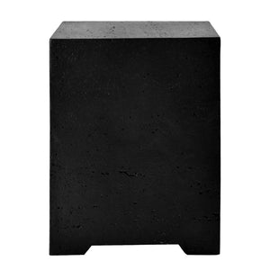 English Elm U_style Outdoor Mgo Propane Tank Cover Table Fluted Stone Finish Patio Side Accent Black N711P410561B