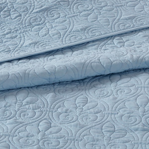 English Elm Reversible Madison Park Quebec King Bedspread Set Blue Cottage Quilted Microfiber with Antimicrobial Finish B03597409