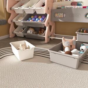 English Elm Kids Toy Storage Organizer with 12 Bins, Space-Saving Non-Toxic Cabinet for Neat Playroom Storage Pink W509P288473