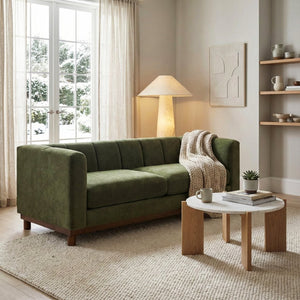 English Elm Modern Chenille Loveseat with Pocket Spring Support for Apartment Living Rooms Green N763S000070F