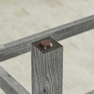 English Elm 59 Inch Bar Table with Built-In Power Outlet and 3 Upholstered Stools, Sturdy MDF & Solid Wood Design for Kitchen Dining Living Room Grey W2972P277848