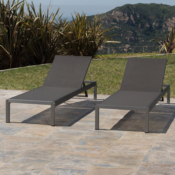 English Elm Christopher Knight Home® - Cape Coral Chaise Lounge Set Of 2 - Modern, Durable & Comfortable For Outdoor Relaxation Spaces 57592.00GRYMP2