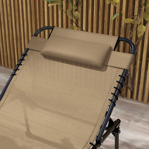 English Elm Outsunny 2 Piece Folding Chaise Lounge Set With 5-Level Recline, Headrest & Face Hole For Comfort W2225P174362-GIGA